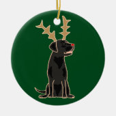Lustiger schwarzer Labrador mit Keramik Ornament (Vorne)