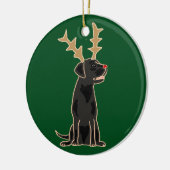 Lustiger schwarzer Labrador mit Keramik Ornament (Links)