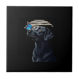 Lustiger schwarzer Labrador Retriever Lab Hund Bes Fliese