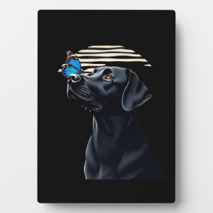 Lustiger schwarzer Labrador Retriever Lab Hund Bes Fotoplatte