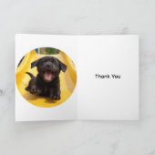 Lustiger schwarzer Labradormischling Dankeschön-Ka Dankeskarte (Innenseite)