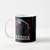 Lustiger schwarzer Pug 4. Juli Hundemutter Hundeva Kaffeetasse (Links)