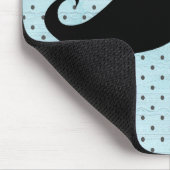 Lustiger schwarzer Schnurrbart auf aquamarinen Mousepad (Ecke)