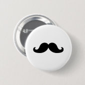 Lustiger schwarzer Schnurrbart Humor Button (Vorne & Hinten)