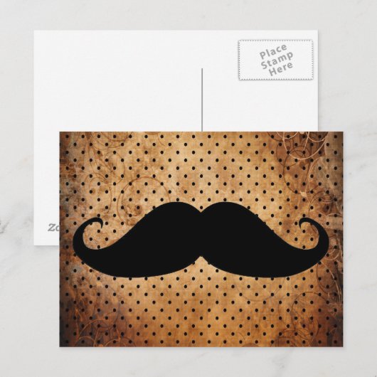 Lustiger schwarzer Schnurrbart Postkarte (Vorne/Hinten)