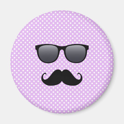 Lustiger schwarzer Schnurrbart und Brille Magnet (Vorne)