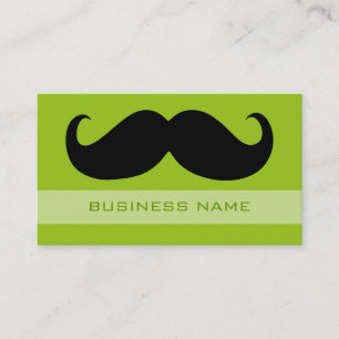 Lustiger schwarzer Schnurrbart und einfache Limett Visitenkarte