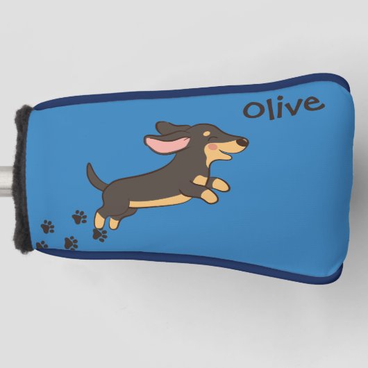 Lustiger schwarzer Tannendachshund Golf Headcover (Vorderseite)