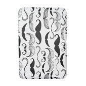 Lustiger schwarzer u. weißer Schnurrbart-Entwurf Badematte (Vorderseite Vertikal)