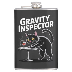 Lustiger Schwarzk Katzen-Weinliebhaber-Geschenk Sc Flachmann