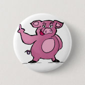 Lustiger Schwein-Mittelfinger-Knopf Button (Vorderseite)