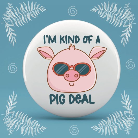 Lustiger Schweinewitz Button