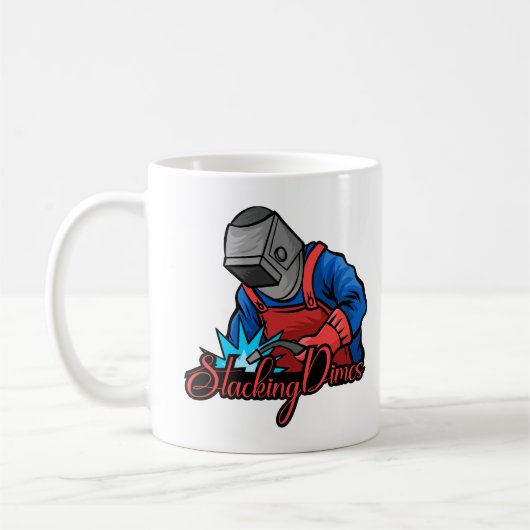 Lustiger Schweißer-Geschenk: Münzen stapeln Kaffeetasse (Links)