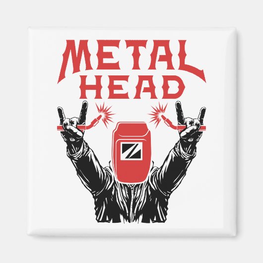 Lustiger Schweißer-Schweißhelm Metallkopf Magnet (Vorne)