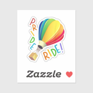 Lustiger Schwuler Stolz Heißluftballon Regenbogen Aufkleber