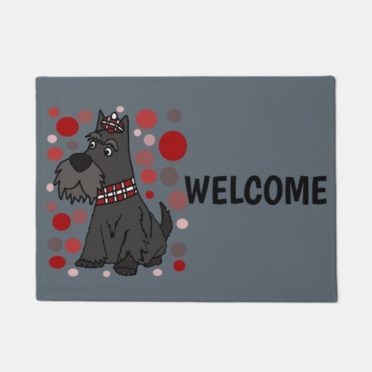 Lustiger Scottish Terrier und Kreis-Kunst Fußmatte (Vorderseite)