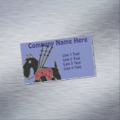 Lustiger Scotty Hund mit Dudelsäcken Magnetische Visitenkarte (Beispiel)