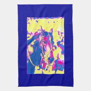 Lustiger Seattle Slew Vollblut-Rennpferd Aquarell Geschirrtuch