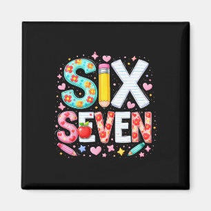 Lustiger Sechs Sieben 6 7 Lehrer Meme Mathe Clroom Magnet