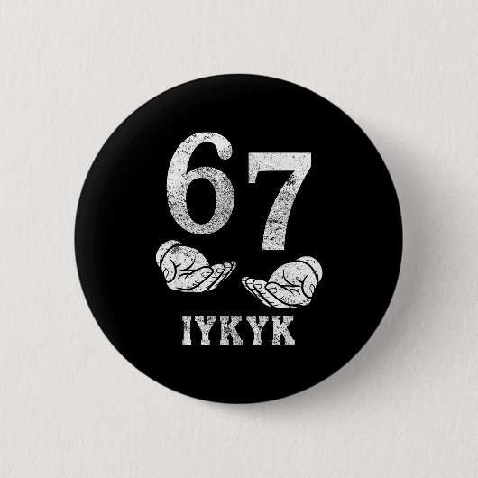 Lustiger sechs sieben 6 7 Meme g alpha Slang wenn Button (Vorderseite)