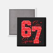 Lustiger Sechs Sieben 6 7 Meme Herzen Cupid Valent Magnet (Vorderseite/Rückseite)