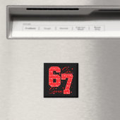 Lustiger Sechs Sieben 6 7 Meme Herzen Cupid Valent Magnet (In Situ (Geschirrspüler))