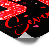 Lustiger Sechs Sieben 6 7 Meme Herzen Cupid Valent Poster (Ecke)