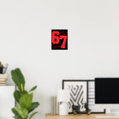 Lustiger Sechs Sieben 6 7 Meme Herzen Cupid Valent Poster (Heimbüro)