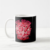 Lustiger Sechs Sieben Bruh 67 Brainrot Meme Valent Kaffeetasse (Links)