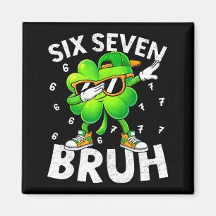 Lustiger sechs sieben bruh St. Patricks Day Dabbin Magnet