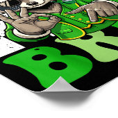 Lustiger sechs sieben bruh Waschbär St. Patricks T Poster (Ecke)