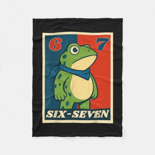 Lustiger Sechs Sieben Frosch 6 7 Meme Gen Alpha Sl Fleecedecke (Vorderseite)