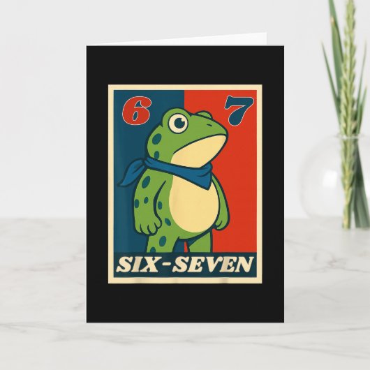 Lustiger Sechs Sieben Frosch 6 7 Meme Gen Alpha Sl Karte (Vorderseite)