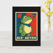 Lustiger Sechs Sieben Frosch 6 7 Meme Gen Alpha Sl Karte (Gelbe Blume)