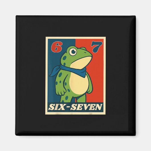 Lustiger Sechs Sieben Frosch 6 7 Meme Gen Alpha Sl Magnet (Vorne)