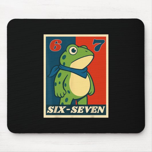 Lustiger Sechs Sieben Frosch 6 7 Meme Gen Alpha Sl Mousepad (Vorne)