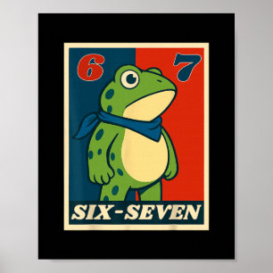 Lustiger Sechs Sieben Frosch 6 7 Meme Gen Alpha Sl Poster