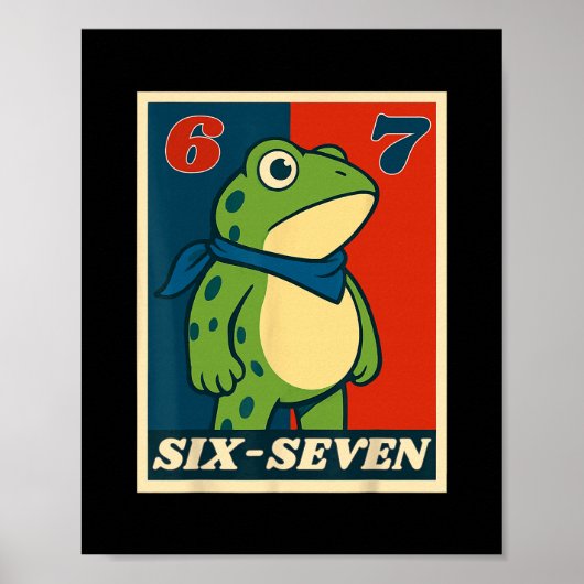 Lustiger Sechs Sieben Frosch 6 7 Meme Gen Alpha Sl Poster (Vorne)