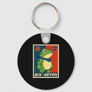 Lustiger Sechs Sieben Frosch 6 7 Meme Gen Alpha Sl Schlüsselanhänger