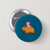 Lustiger Sechs Sieben Kawaii Axolotl Capybara Button (Vorne & Hinten)