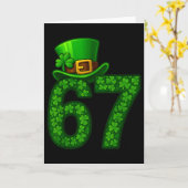 Lustiger Sechs Sieben Meme 67 St Patricks Day Sham Karte (Gelbe Blume)