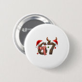 Lustiger Sechs Sieben Meme 6-7 Xmas 67 Weihnachtsl Button (Vorne & Hinten)