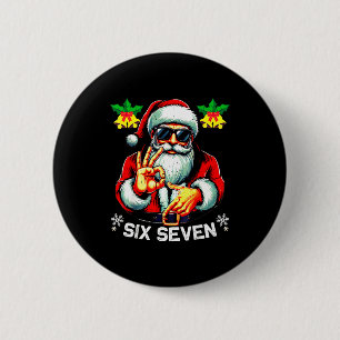 Lustiger Sechs Sieben Meme Frohe Weihnachten 2026 Button