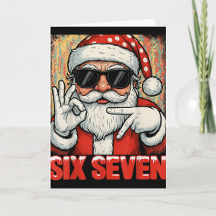 Lustiger Sechs Sieben Meme Weihnachten Cool Santa Karte