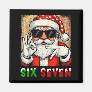 Lustiger Sechs Sieben Meme Weihnachten Cool Santa  Magnet