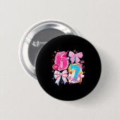 Lustiger Sechs Sieben Valentinstag Kokette Schleif Button (Vorne & Hinten)