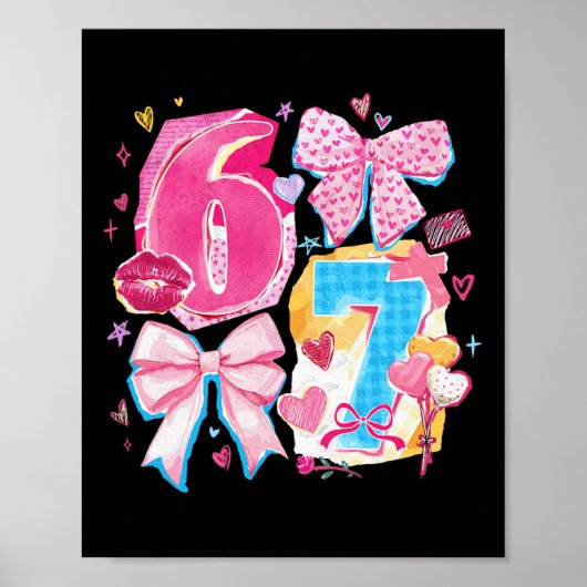 Lustiger Sechs Sieben Valentinstag Kokette Schleif Poster (Vorne)