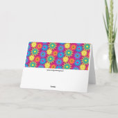 Lustiger Sechzigerjahre Blumen-Power-glücklicher Karte (Rückseite)