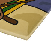 Lustiger Seeotter am Strand-Cartoon Schneidebrett (Ecke)