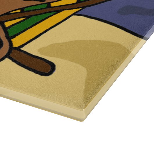 Lustiger Seeotter am Strand-Cartoon Schneidebrett (Ecke)